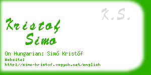 kristof simo business card